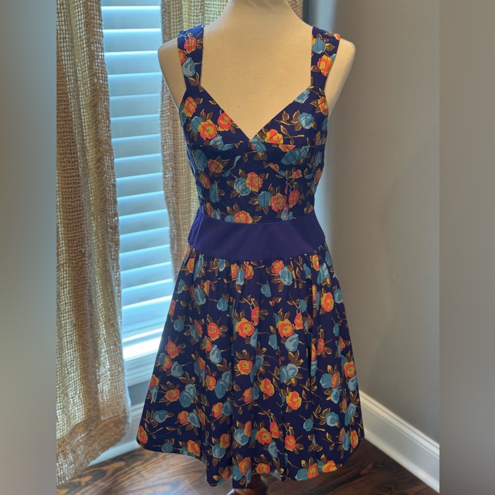 Anthropologie Plenty by Tracy Reese Vintage Blue Floral Mini Dress